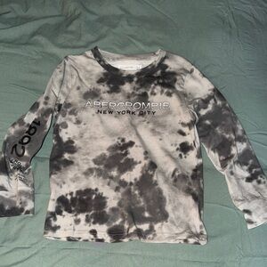 Abercrombie & Fitch Kids Long Sleeve Tie-Dye Shirt - Black Gray & White 5/6 5 6